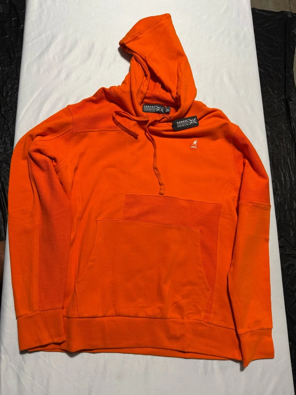Kangol Bright Orange Hoodie with Embroidered Kangaroo